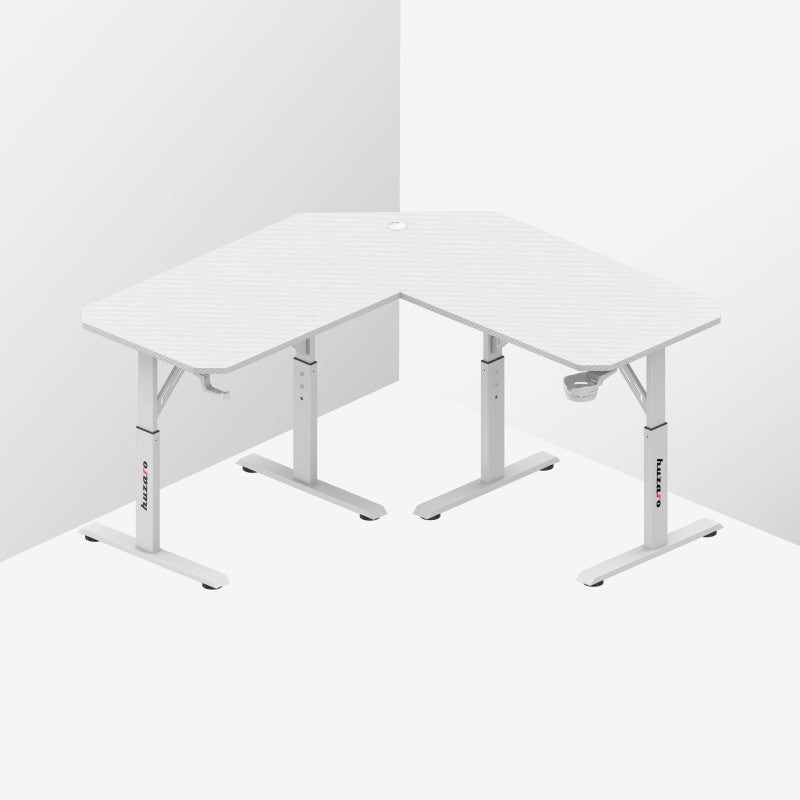 Huzaro Hero 7.3 White 140 cm adjustable corner gaming desk - image 12
