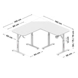 Huzaro Hero 7.3 White 140 cm adjustable corner gaming desk - image 17