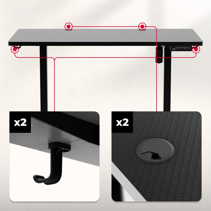 Huzaro Hero 8.1 Black electric gaming desk - image 15