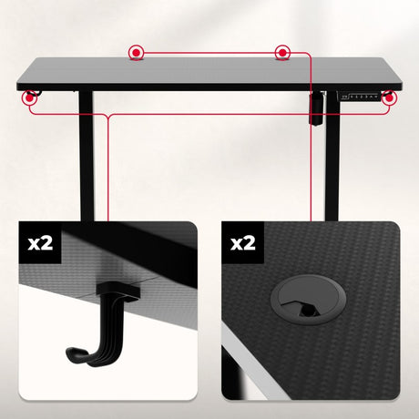 Huzaro Hero 8.1 Black electric gaming desk - image 15