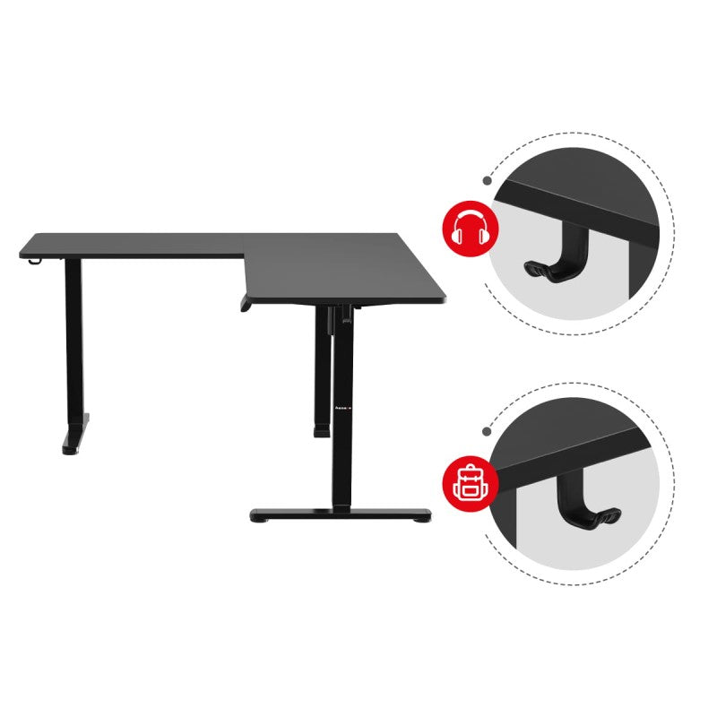 Huzaro Hero 9.5 Black 160 cm electric corner gaming desk - image 44