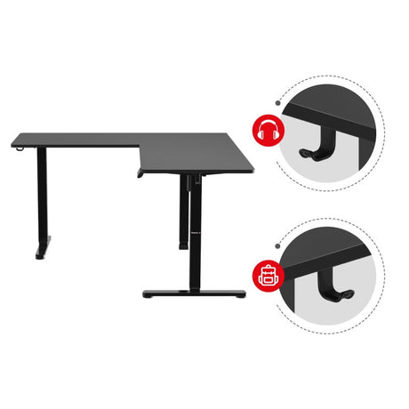 Huzaro Hero 9.5 Black 160 cm electric corner gaming desk - image 44