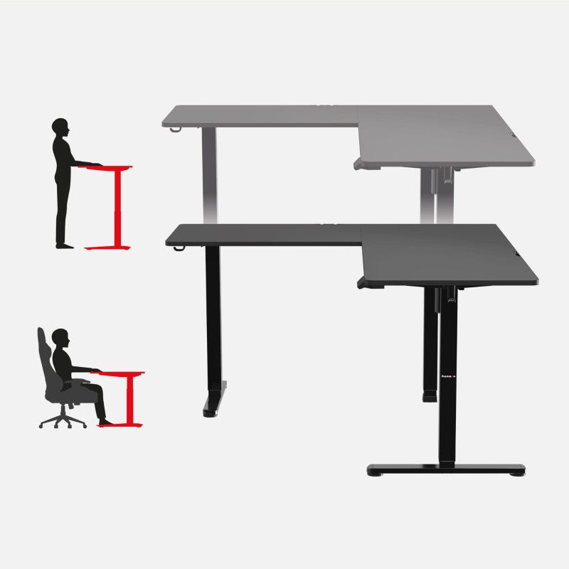 Huzaro Hero 9.5 Black 160 cm electric corner gaming desk - image 52