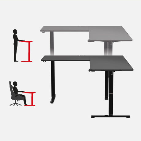 Huzaro Hero 9.5 Black 160 cm electric corner gaming desk - image 52