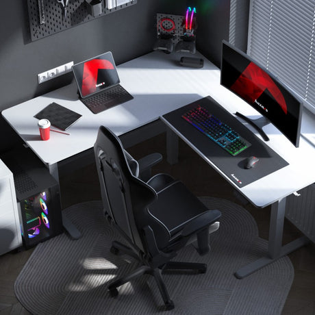 Huzaro Hero 9.5 White 160 cm electric corner gaming desk - image 3