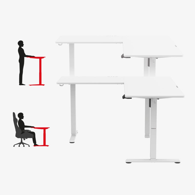 Huzaro Hero 9.5 White 160 cm electric corner gaming desk - image 4