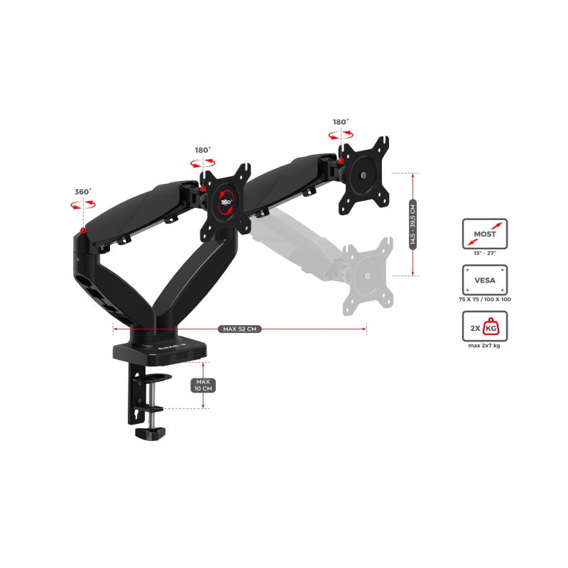 Huzaro Motion 2.2 double monitor mount - image 23