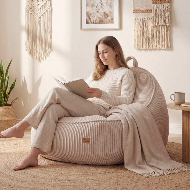 Mark Adler Corduroy backrest pouffe chair Comfy 4.0 Beige - image 6