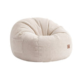Mark Adler Corduroy pouffe armchair with footrest Comfy 3.0 Beige - image 2