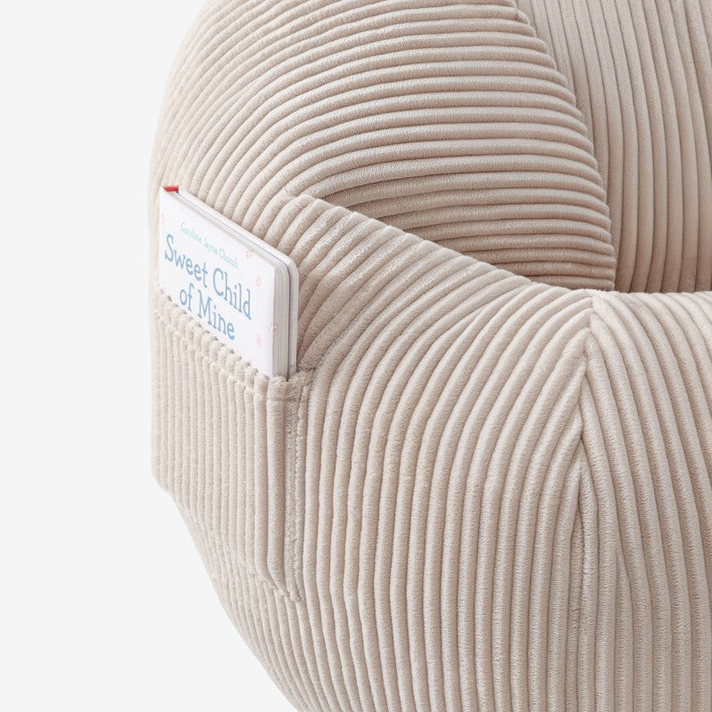 Mark Adler Corduroy pouffe armchair with footrest Comfy 3.0 Beige - image 4