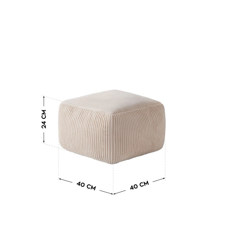 Mark Adler Corduroy pouffe armchair with footrest Comfy 3.0 Beige - image 6