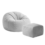 Mark Adler Corduroy pouffe armchair with footrest Comfy 3.0 Grey - image 1