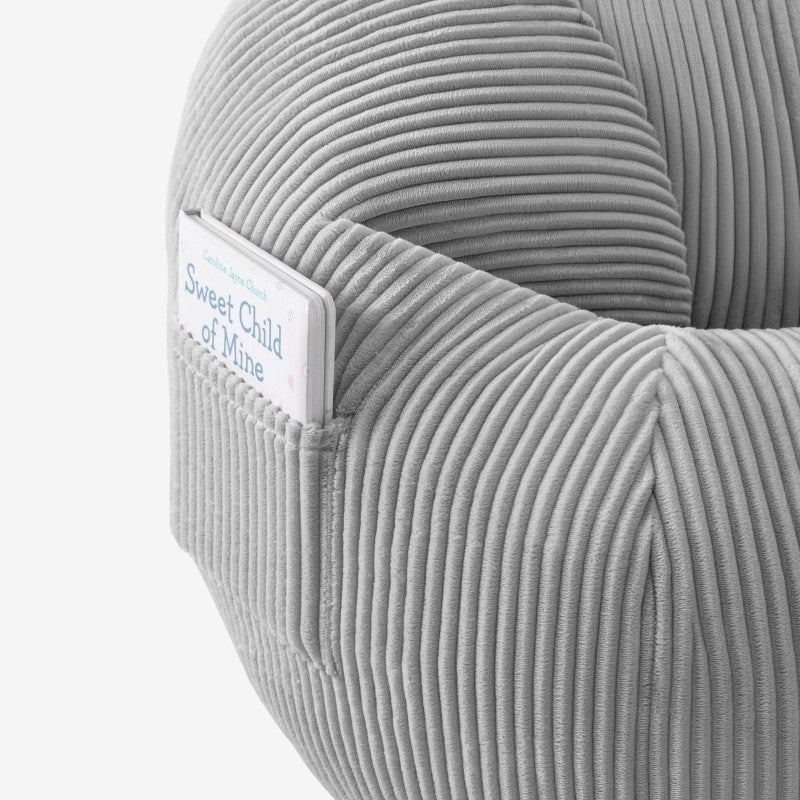 Mark Adler Corduroy pouffe armchair with footrest Comfy 3.0 Grey - image 2