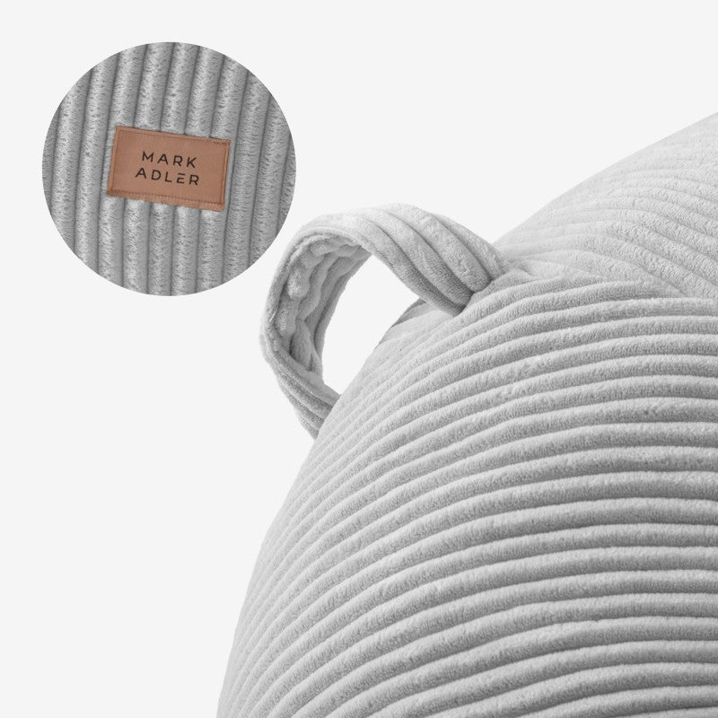 Mark Adler Corduroy pouffe armchair with footrest Comfy 3.0 Grey - image 4