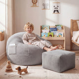 Mark Adler Corduroy pouffe armchair with footrest Comfy 3.0 Grey - image 9
