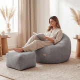 Mark Adler Corduroy pouffe armchair with footrest Comfy 3.0 Grey - image 10