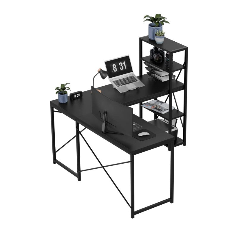 Mark Adler Corner desk with shelves Leader 5.9 Black 145 cm - image 8