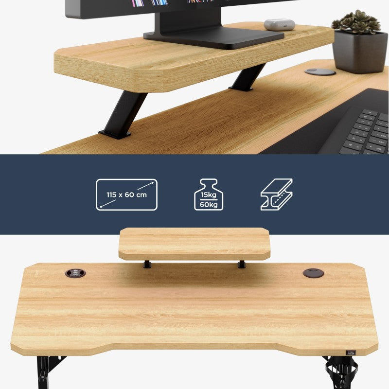 Mark Adler Leader 5.1 Oak 115 cm computer desk with shelf - image 15