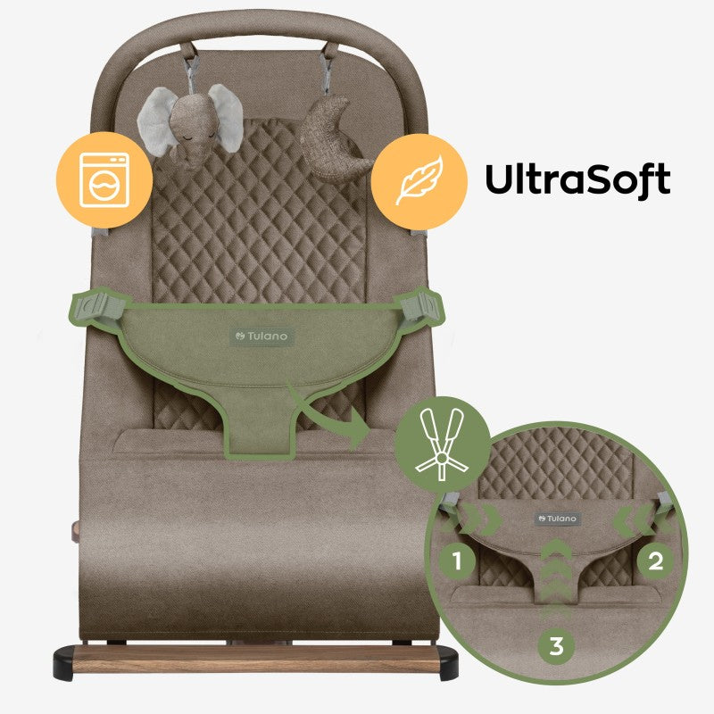 Tulano Moon 30 Beige Baby Bouncer Rocker - image 8