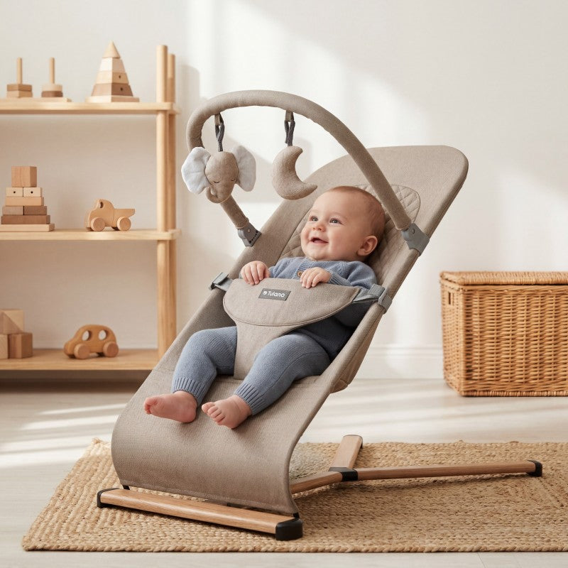 Tulano Moon 30 Beige Baby Bouncer Rocker - image 10
