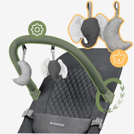 Tulano Moon 30 Graphite Baby Bouncer Rocker - image 8