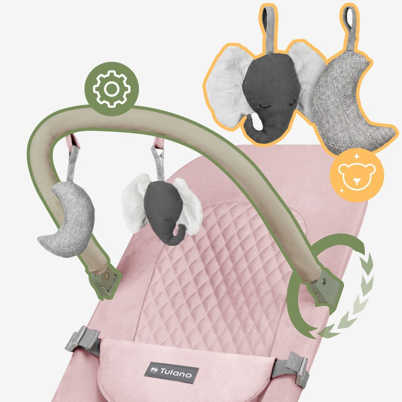 Tulano Moon 30 Pink Baby Bouncer Rocker - image 8